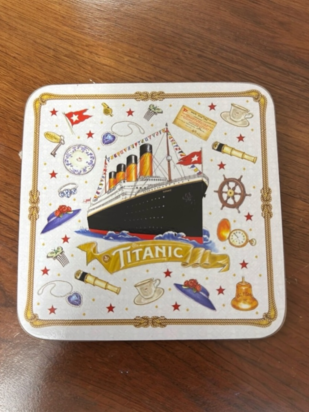 RMS Titanic Drink Coaster Nautical Ship Decor Vintage Style Collectible